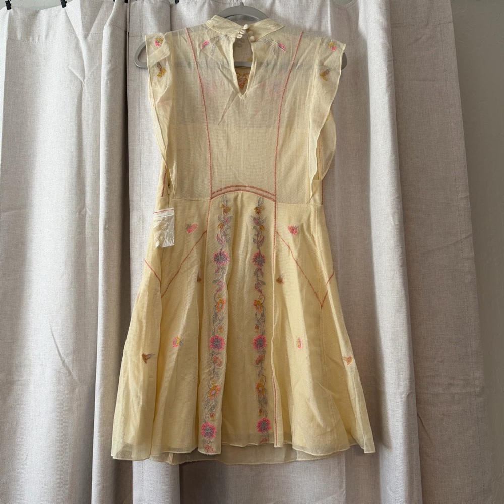 New Free People Riviera Embroidered Mesh Mini Dress - Picture 7 of 9